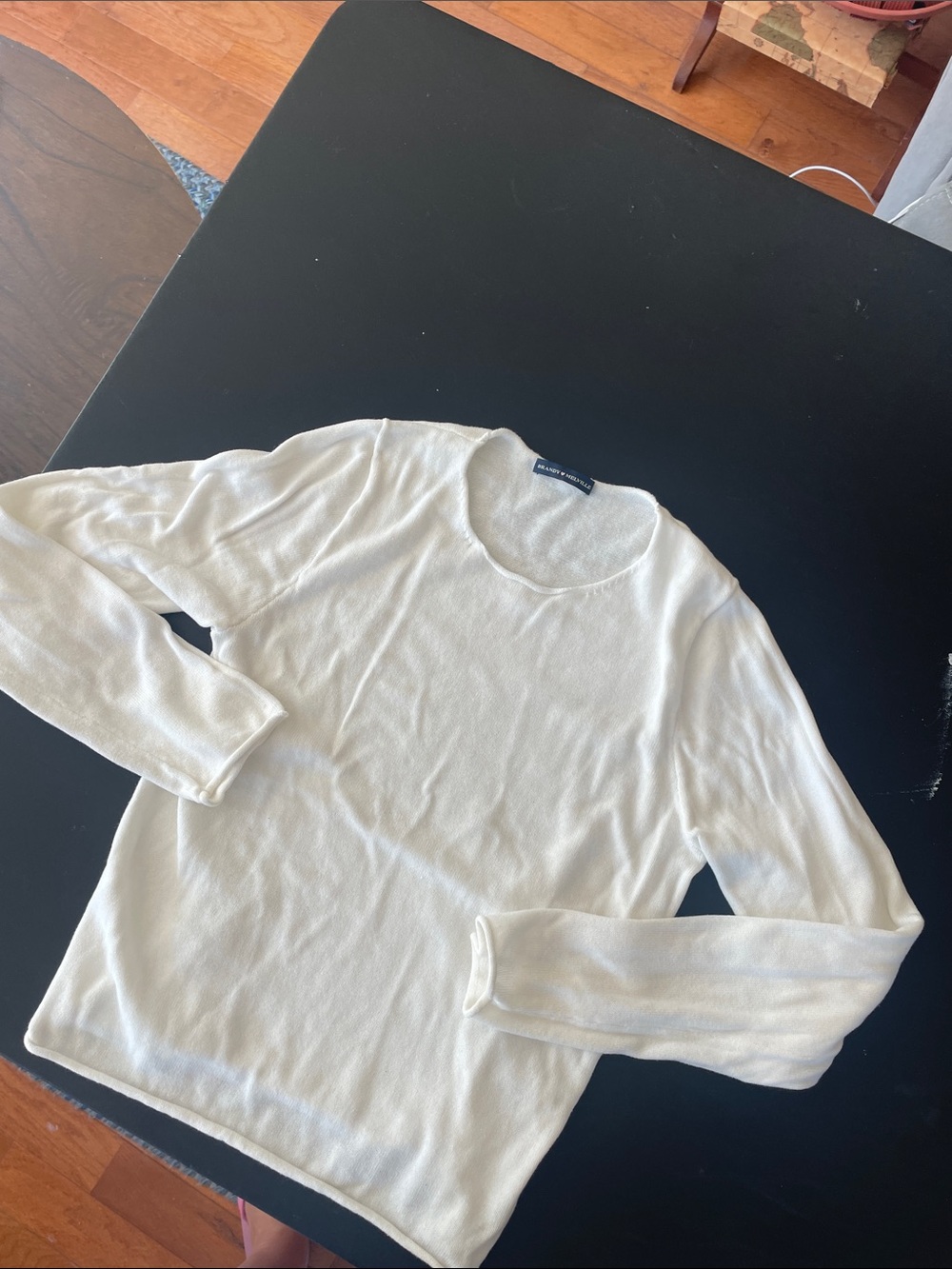 Brandy Melville Ivory Long Sleeve Crewneck Top